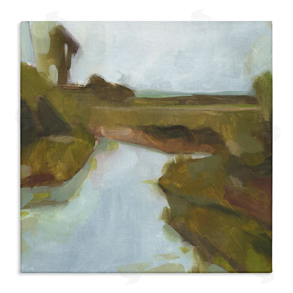 stupell industries Jacob Green | Blurred Country Creek Landscape Soft Murky Waters Wall Art