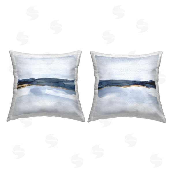 Stupell Industries Jacob Green | Calming Modern Abstract Foggy Landscape Printed Throw Pillow Set
