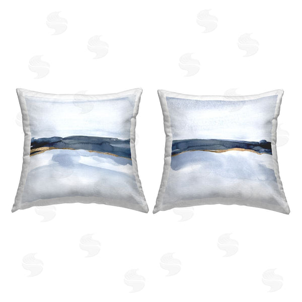 stupell industries Jacob Green | Calming Modern Abstract Foggy Landscape Printed Throw Pillow Set