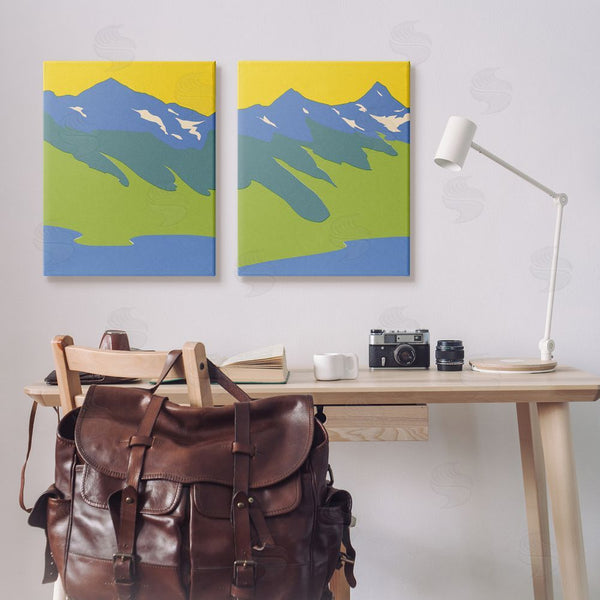 Stupell Industries Jacob Green | Contemporary Blocked Mountains Wall Art