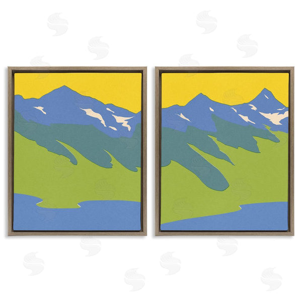 Stupell Industries Jacob Green | Contemporary Blocked Mountains Wall Art
