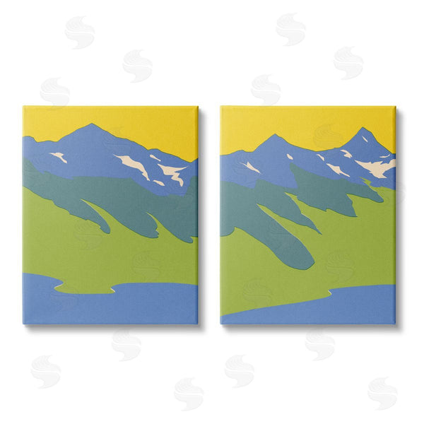stupell industries Jacob Green | Contemporary Blocked Mountains Wall Art
