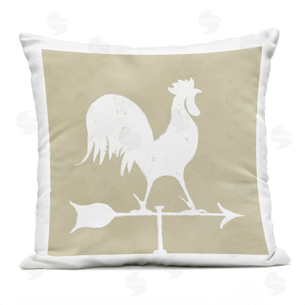 Stupell Industries Jacob Green | Country Hen Rooster Weathervane Compass Silhouette Printed Throw Pillow