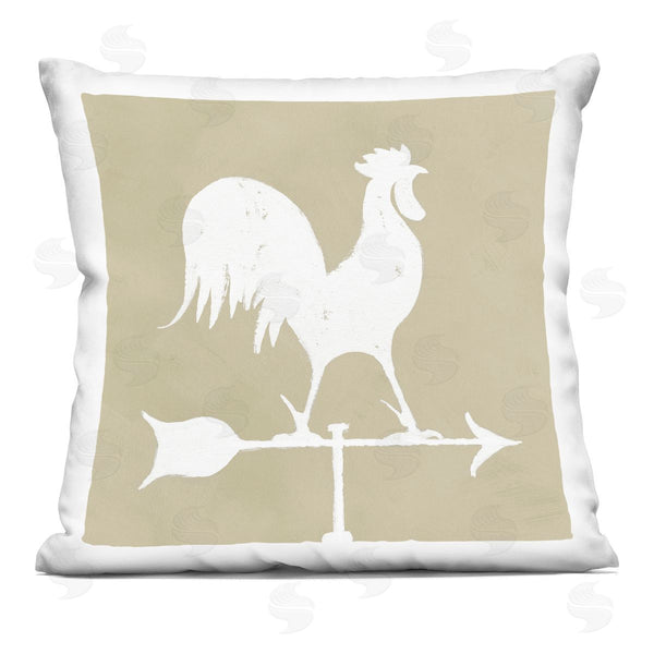 stupell industries Jacob Green | Country Hen Rooster Weathervane Compass Silhouette Printed Throw Pillow