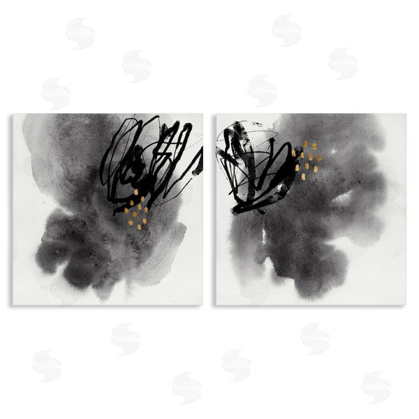 stupell industries Jacob Green | Energetic Black Lines Abstract Copper Mark Wall Art