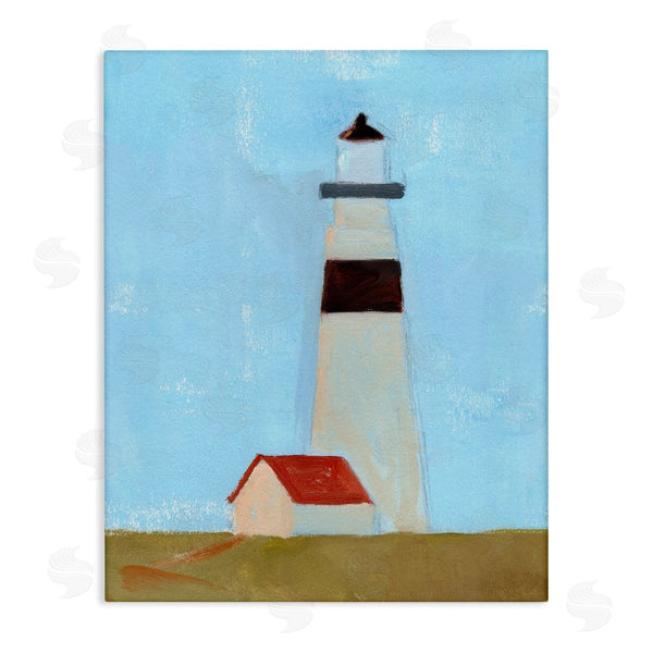 stupell industries Jacob Green | Lighthouse Daytime Blue Sky Rural Grass Scene Wall Art