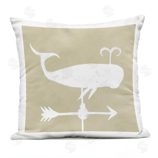 Stupell Industries Jacob Green | Marine Whale Weathervane Compass Shape Printed Throw Pillow