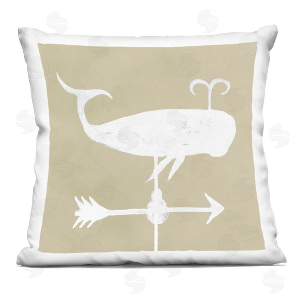 stupell industries Jacob Green | Marine Whale Weathervane Compass Shape Printed Throw Pillow