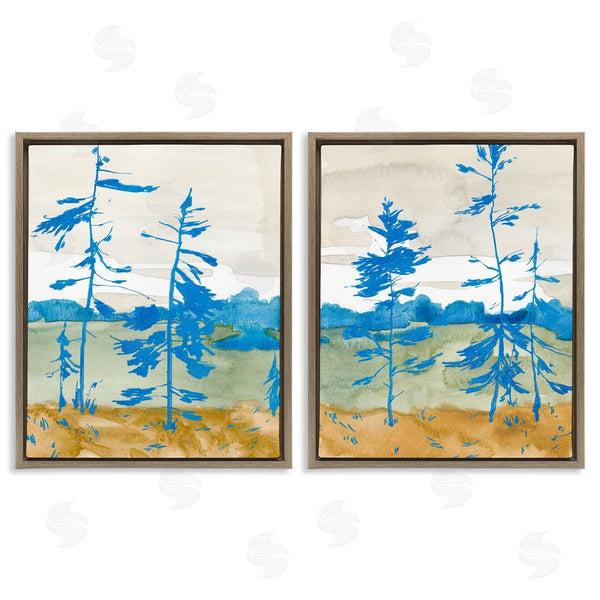 Stupell Industries Jacob Green | Modern Blue Tree Scenery Wall Art