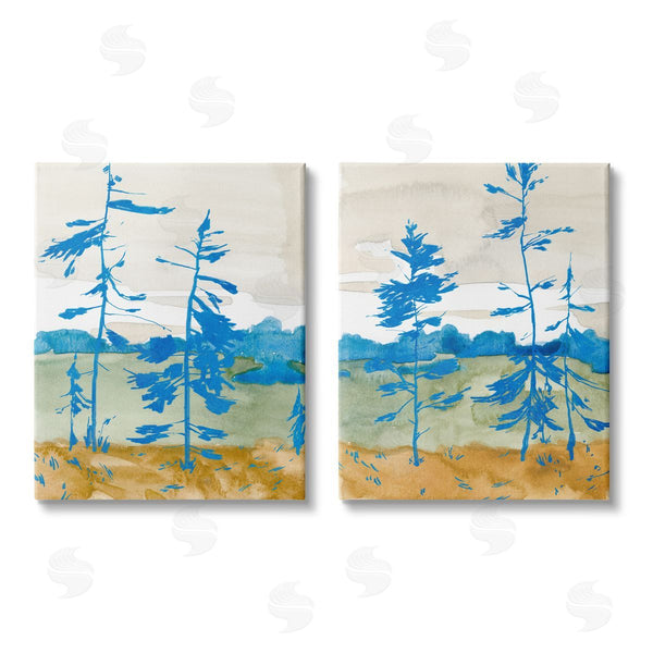 stupell industries Jacob Green | Modern Blue Tree Scenery Wall Art