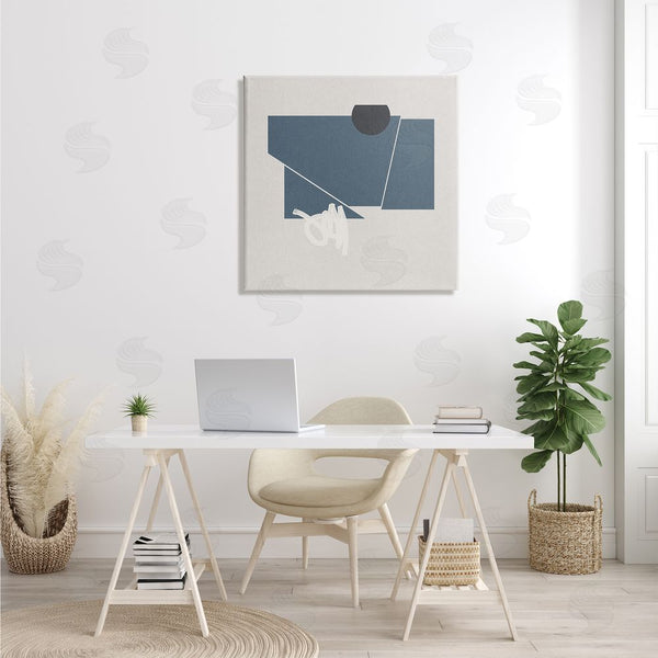 Stupell Industries Jacob Green | Modern Breaking Shapes Abstract Blue Sharp Lines Wall Art