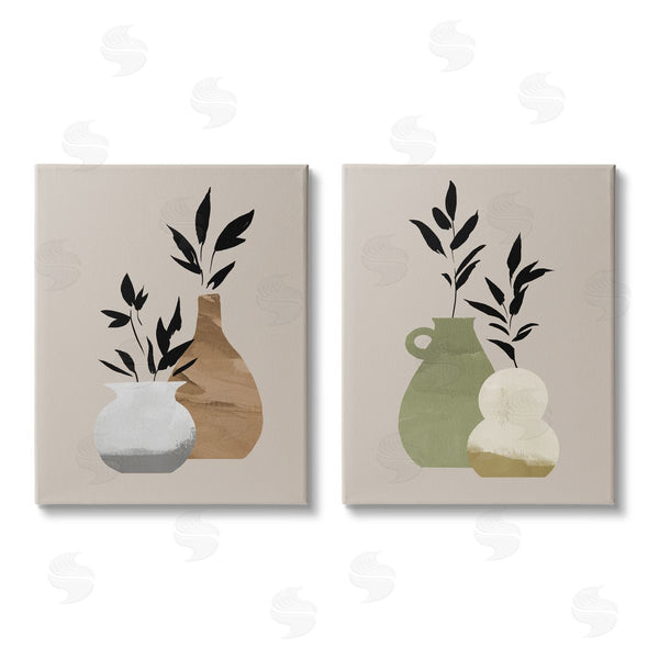stupell industries Jacob Green | Modern Ikebana Plant Vases Wall Art