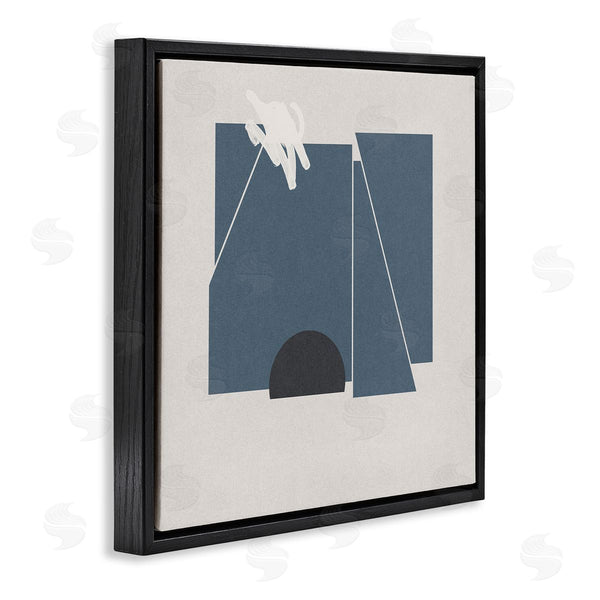 Stupell Industries Jacob Green | Modern Shape Collage Minimal Blue Geometric Abstraction Wall Art