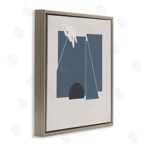 Stupell Industries Jacob Green | Modern Shape Collage Minimal Blue Geometric Abstraction Wall Art