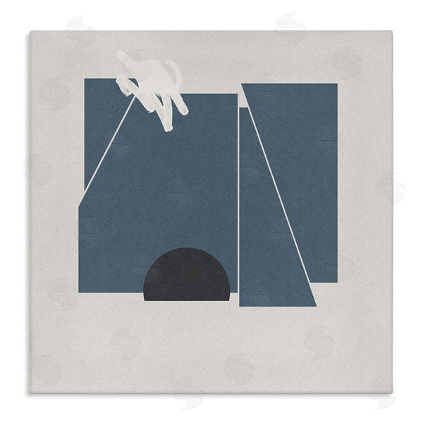 stupell industries Jacob Green | Modern Shape Collage Minimal Blue Geometric Abstraction Wall Art