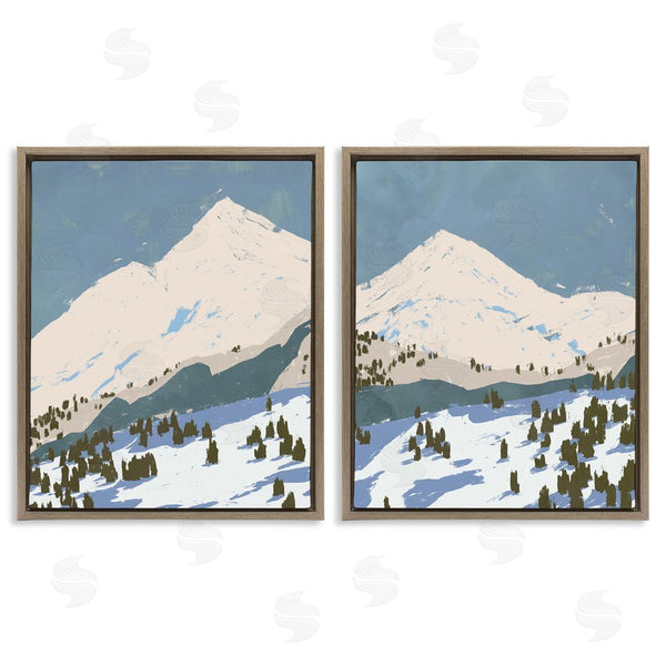 Stupell Industries Jacob Green | Snowy Mountain Calming Blue Peaks Wall Art