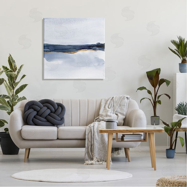 Stupell Industries Jacob Green | Soothing Blue Landscape Painting Abstract Glam Lines Wall Art