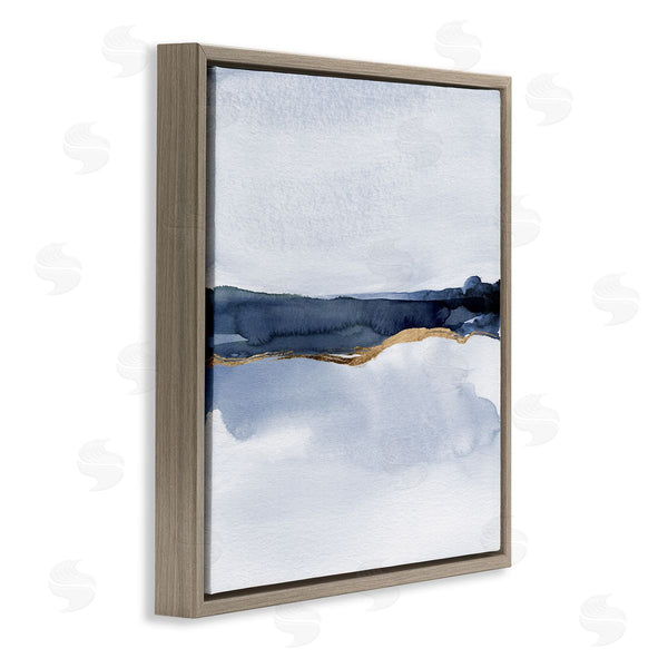 Stupell Industries Jacob Green | Soothing Blue Landscape Painting Abstract Glam Lines Wall Art