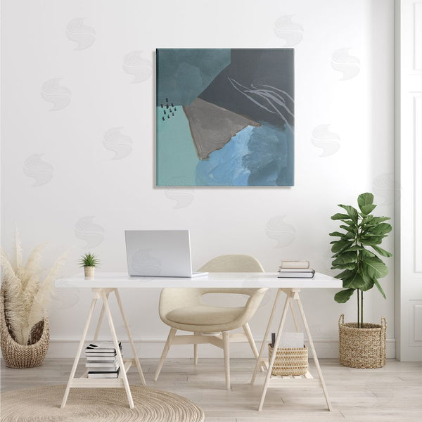 Stupell Industries Jacob Green | Steely Abstract Industrial Shapes Blue Green Grey Wall Art