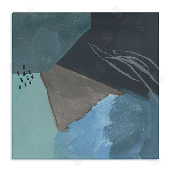 stupell industries Jacob Green | Steely Abstract Industrial Shapes Blue Green Grey Wall Art