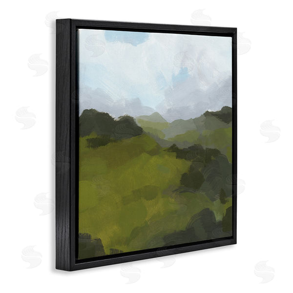 Stupell Industries Jacob Green | Thick Green Meadow Landscape Cloudy Hazy Sky Wall Art