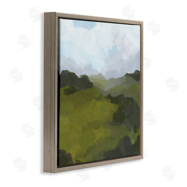 Stupell Industries Jacob Green | Thick Green Meadow Landscape Cloudy Hazy Sky Wall Art
