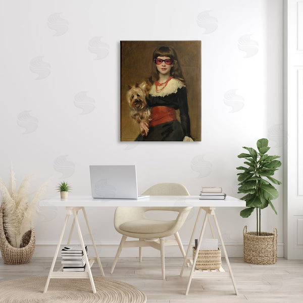 Stupell Industries Jacob Green | Traditional Female Portrait Modernized Puppy Glam Sunglasses Wall Art