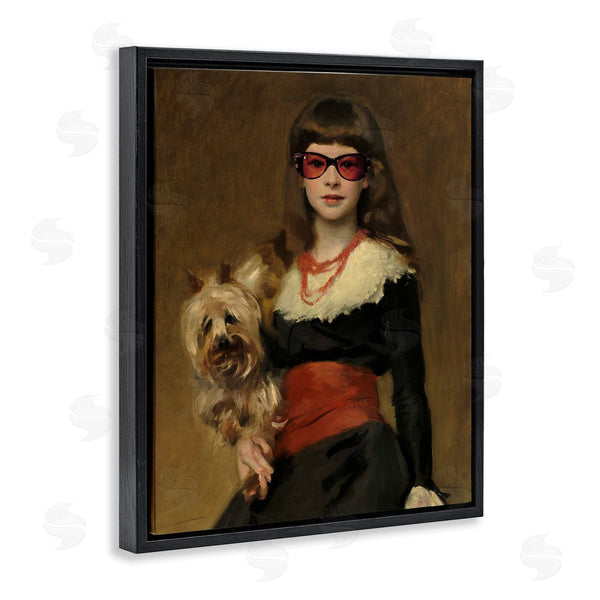 Stupell Industries Jacob Green | Traditional Female Portrait Modernized Puppy Glam Sunglasses Wall Art