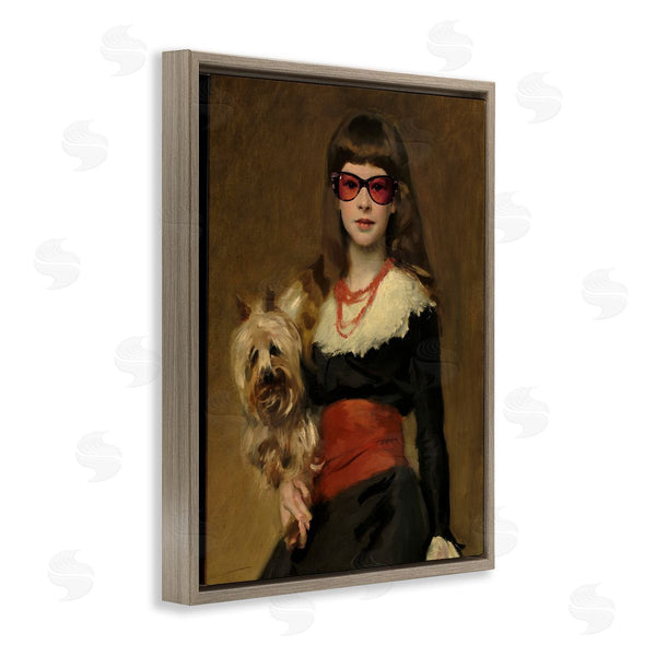 Stupell Industries Jacob Green | Traditional Female Portrait Modernized Puppy Glam Sunglasses Wall Art