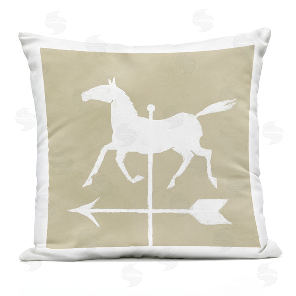 Stupell Industries Jacob Green | Trotting Horse Weathervane Compass Silhouette Printed Throw Pillow