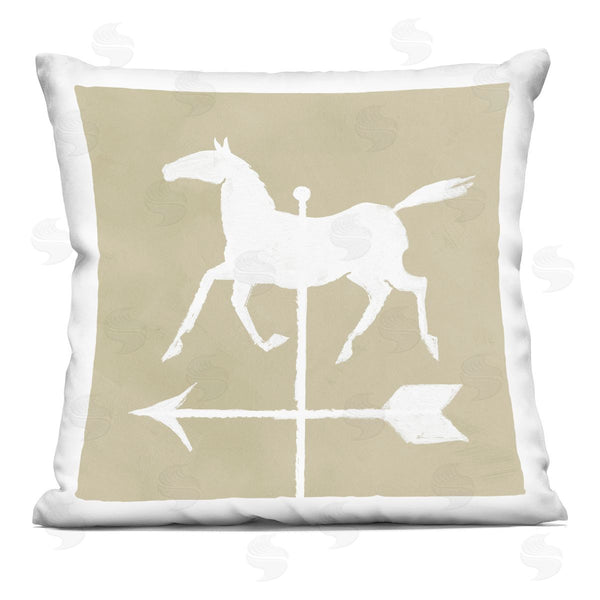 stupell industries Jacob Green | Trotting Horse Weathervane Compass Silhouette Printed Throw Pillow