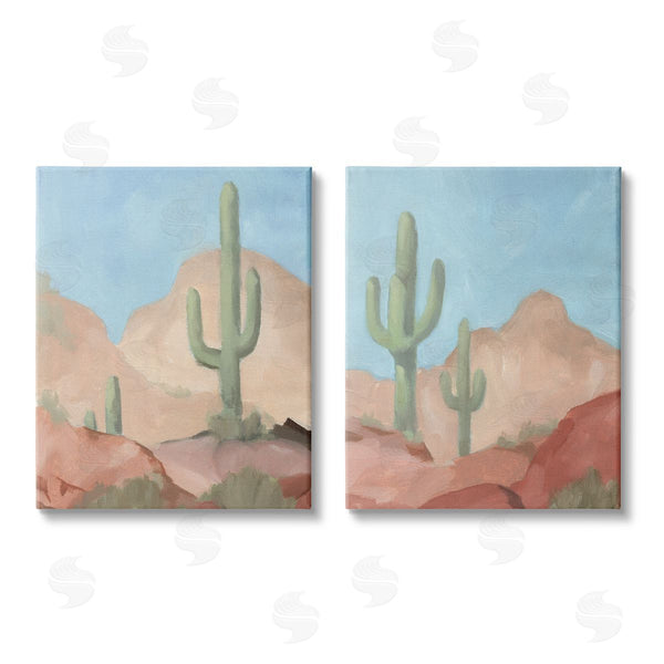 stupell industries Jacob Green | Warm Sunny Desert Cactus Western Landscape Wall Art