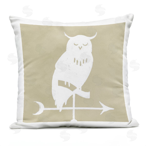 Stupell Industries Jacob Green | Wise Owl Silhouette Compass Weathervane Printed Throw Pillow