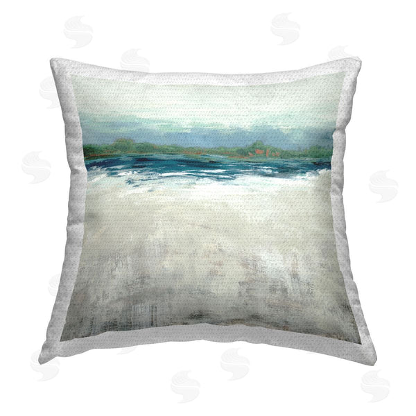 Stupell Industries Jacob Q | Abstract Gradient Seascape Printed Throw Pillow