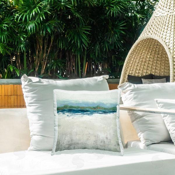 Stupell Industries Jacob Q | Abstract Gradient Seascape Printed Throw Pillow