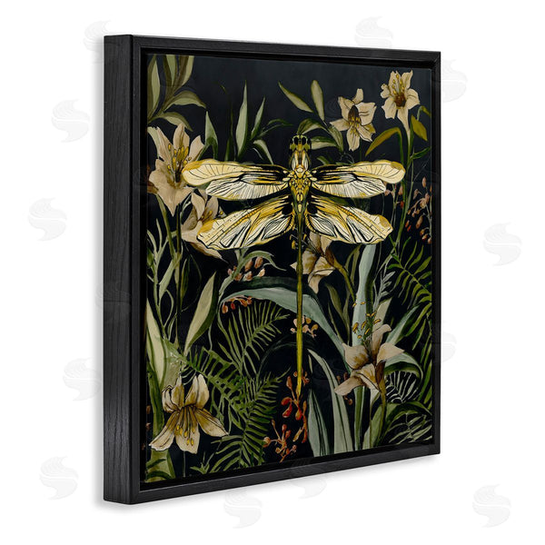 Stupell Industries Jacob Q | Blooming Botanicals & Dragonfly