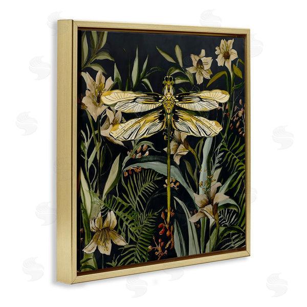 Stupell Industries Jacob Q | Blooming Botanicals & Dragonfly