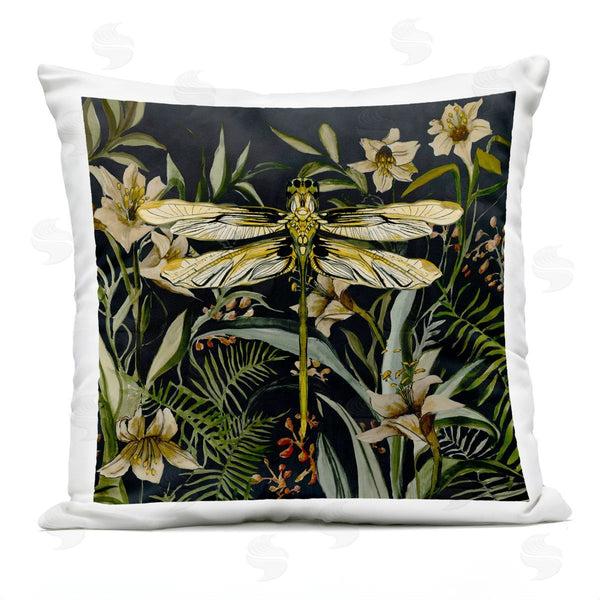 Stupell Industries Jacob Q | Blooming Botanicals & Dragonfly Printed Throw Pillow