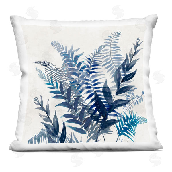 stupell industries Jacob Q | Blue Toned Fern Fronds Printed Throw Pillow