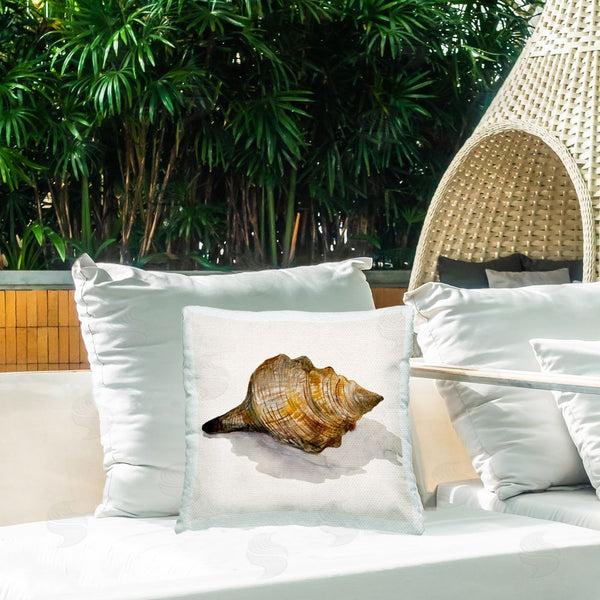 Stupell Industries Jacob Q | Conch Shell On Beige Printed Throw Pillow