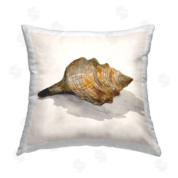 stupell industries Jacob Q | Conch Shell on Beige Printed Throw Pillow