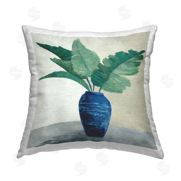 Stupell Industries Jacob Q | Fan Palms In Vase Printed Throw Pillow
