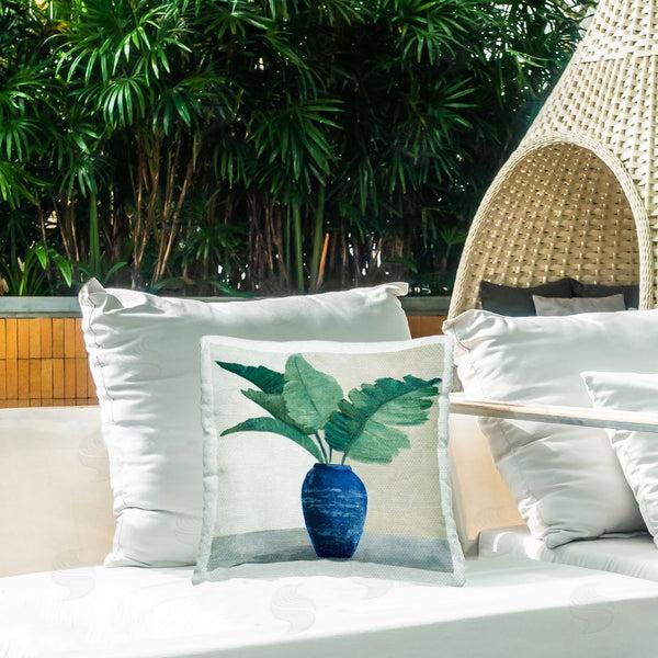 Stupell Industries Jacob Q | Fan Palms In Vase Printed Throw Pillow