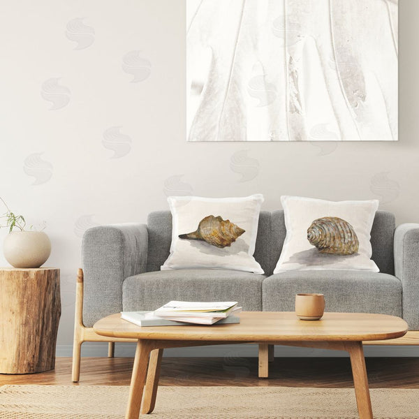 Stupell Industries Jacob Q | Natural Seashells With Shadow Printed Throw Pillow Set