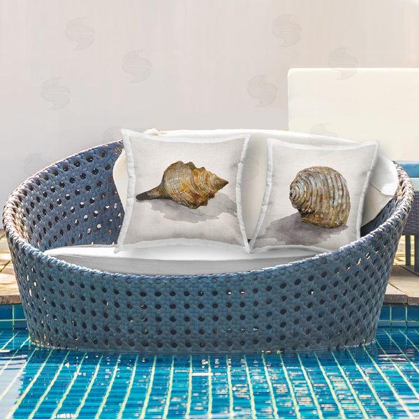 Stupell Industries Jacob Q | Natural Seashells With Shadow Printed Throw Pillow Set