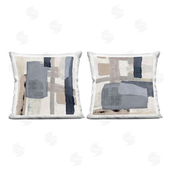 stupell industries Jacob Q | Neutral Linear Abstracts Printed Throw Pillow Set