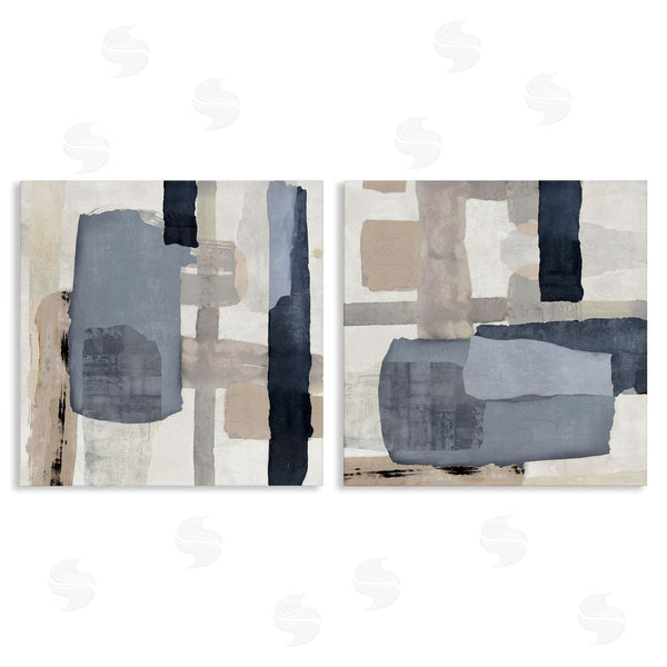 stupell industries Jacob Q | Neutral Linear Abstracts