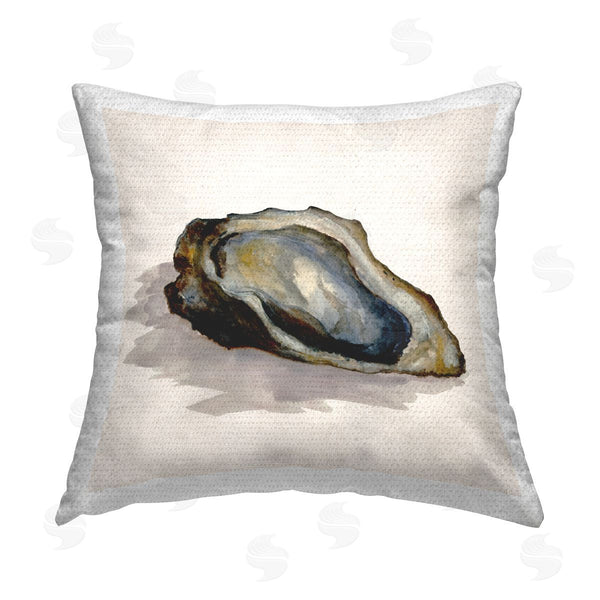 Stupell Industries Jacob Q | Oyster Shell On Beige Printed Throw Pillow