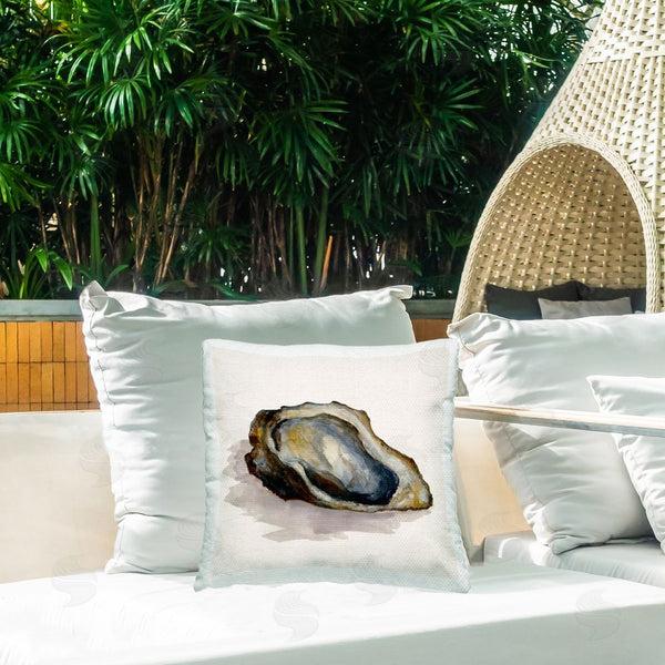 Stupell Industries Jacob Q | Oyster Shell On Beige Printed Throw Pillow