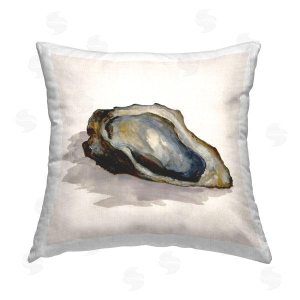 stupell industries Jacob Q | Oyster Shell on Beige Printed Throw Pillow